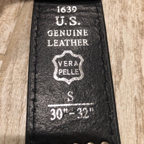 1639 US Leather Vera Pelle Rhinestone Peace Belt - Picture 7 of 8
